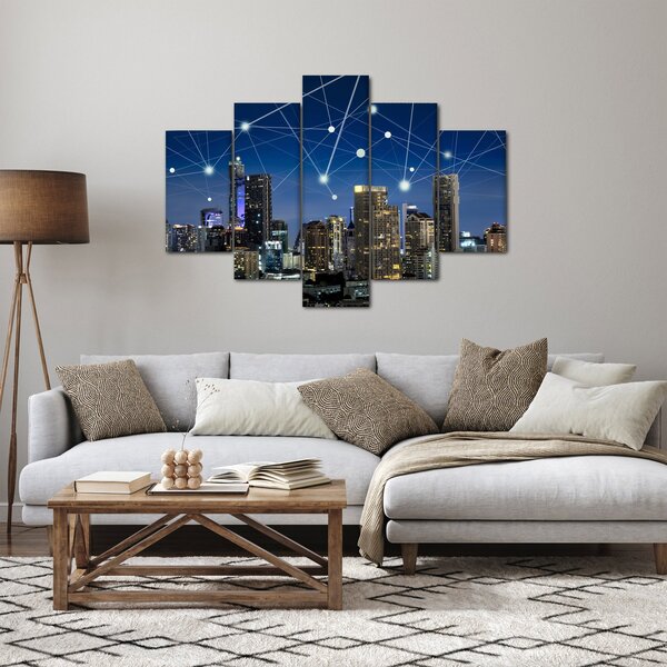 Tablou - Municipiul nocturn (150x105 cm)