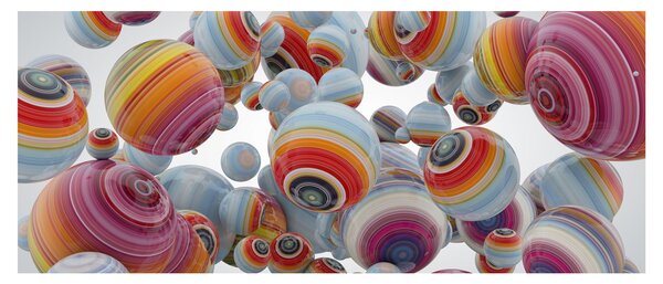 Tablou cu bile pictate (120x50 cm)