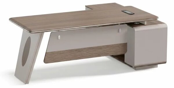 Birou managerial Nobless B1616B – H750 x l1600 x L1600 mm, cu corp lateral