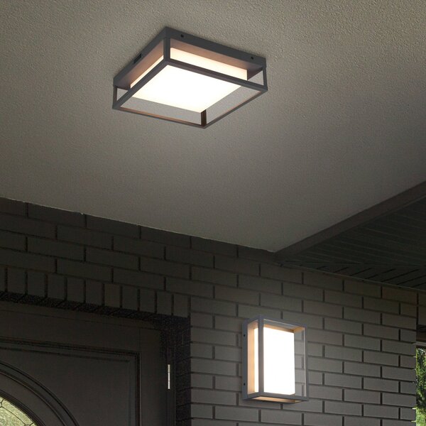 Trio Lighting Plafonieră cu LED-uri pentru exterior Witham IP54, CCT, antracit, Negru, Metal, Modern