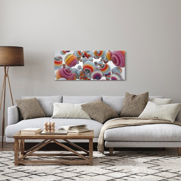 Tablou cu bile pictate (120x50 cm)