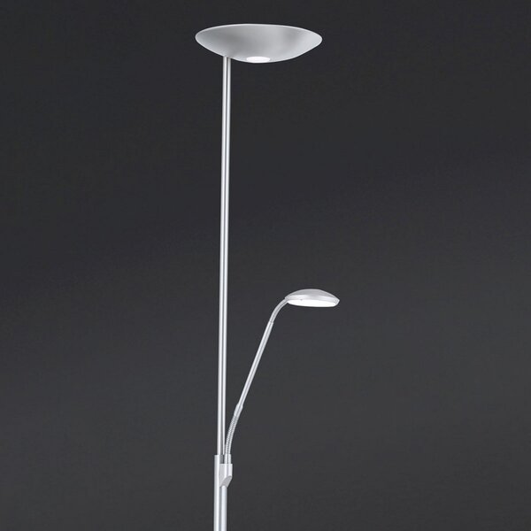 ORION LED proiector de tavan Cobra cu lampă lectură nichel, reglabil, Gri, Camera de zi / sufragerie, Metal, Modern, Lumină de lectură