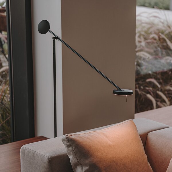 LEDS-C4 Invisible lampă podea LED 2700K dimmer tac, reglabil, Negru, Studiu / Birou, Metal, Modern