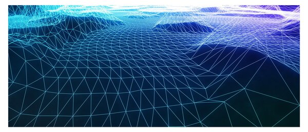 Tablou - Munți în model de calculator (120x50 cm)
