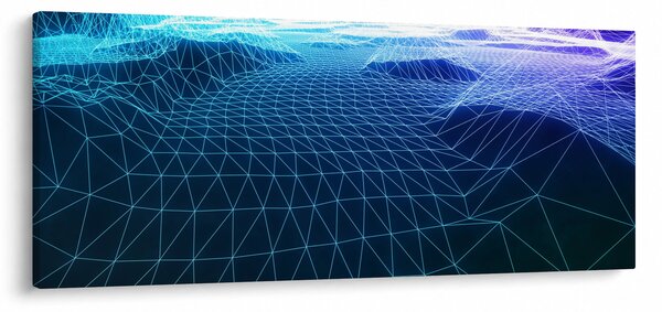 Tablou - Munți în model de calculator (120x50 cm)