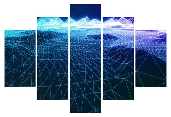 Tablou - Munți în model de calculator (150x105 cm)