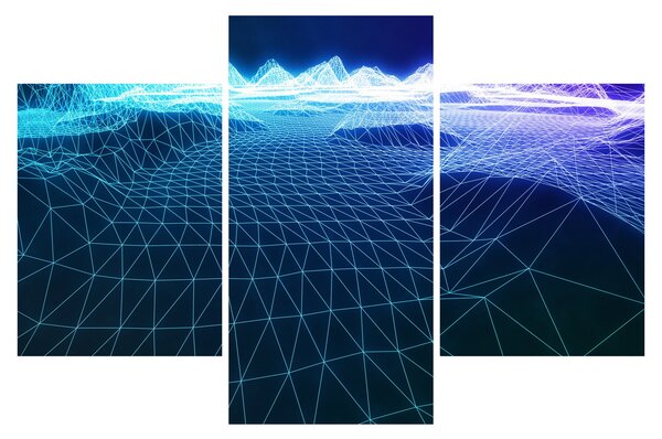 Tablou - Munți în model de calculator (90x60 cm)