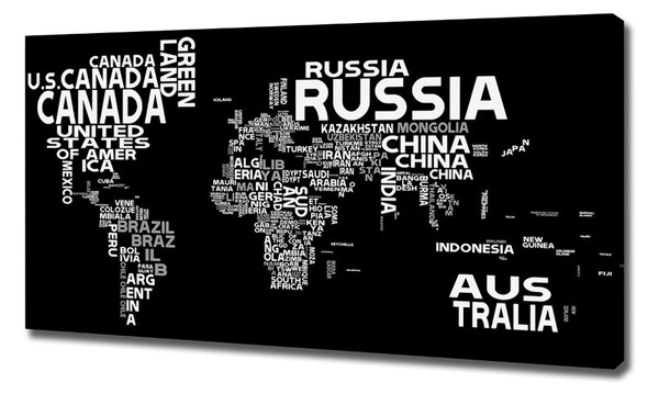 Imprimare tablou canvas Harta subtitrării Mondiale