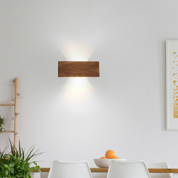 Paul Neuhaus Palma LED perete de din lemn 32 cm, Lemn, Camera de zi / sufragerie, Lemn, Modern, Priză de perete sus / jos