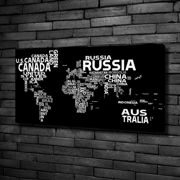 Imprimare tablou canvas Harta subtitrării Mondiale