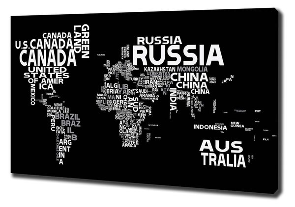 Imprimare tablou canvas Harta subtitrării Mondiale