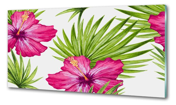 Sticlă pentru bucătărie flori Hawaii