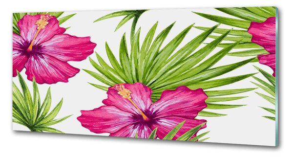 Sticlă pentru bucătărie flori Hawaii