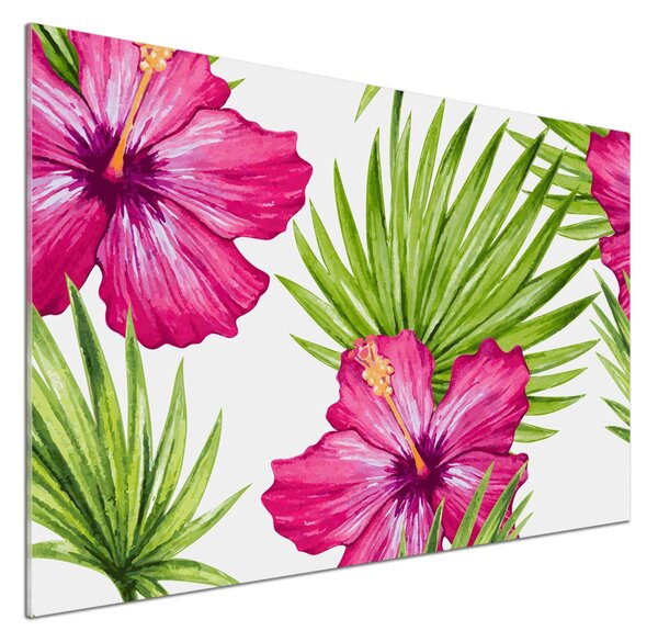 Sticlă pentru bucătărie flori Hawaii
