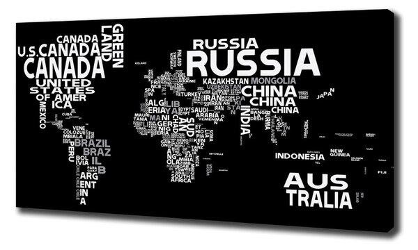 Imprimare tablou canvas Harta subtitrării Mondiale