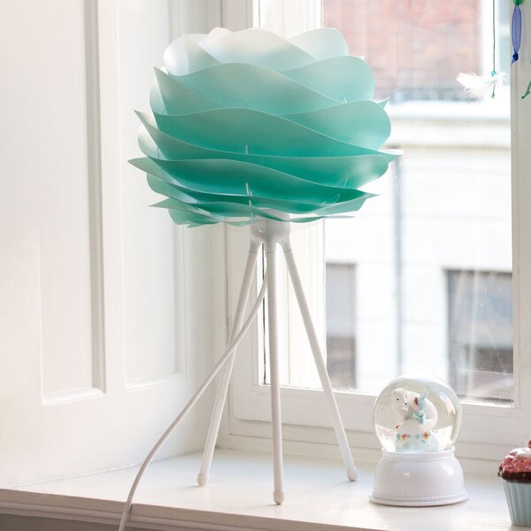 UMAGE Carmina Mini lampă masă turcoaz/tripod alb, Verde, Camera de zi / sufragerie, Metal, Design, Umbră de masă
