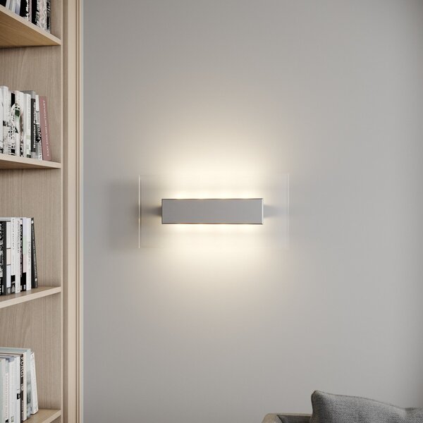 Quitani LED wall light Lole, aluminiu, 59 x 29 cm, sticlă, reglabil, Metalic, Camera de zi / sufragerie, Metal, Modern