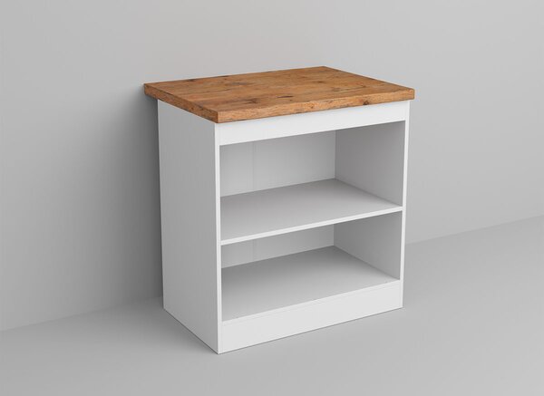 Mobila Bucatarie alba cu lemn Aroma - 16 - 280 cm