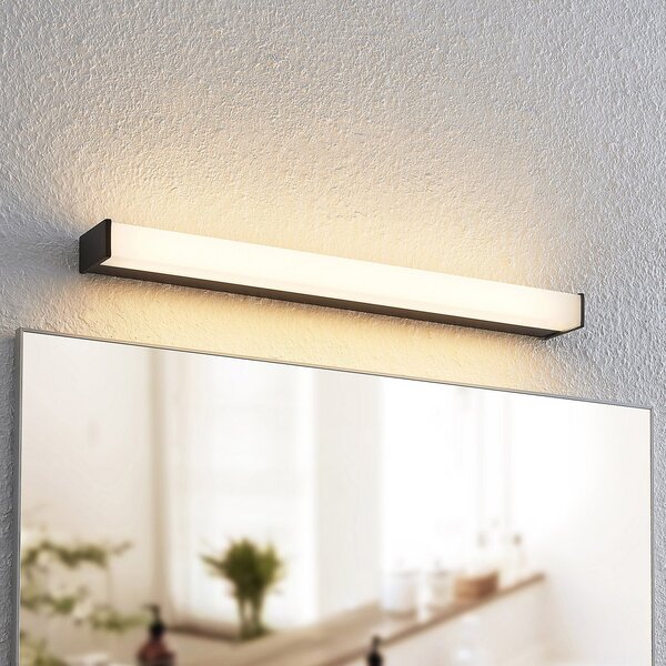 Lindby Ulisan lampă baie LED, unghiulară, 58,8 cm, Negru, Baie, Metal, Modern