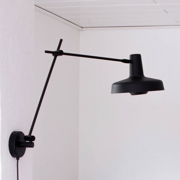 GRUPA Arigato 1 bec de perete 70cm Ø23cm negru, Negru, Studiu / Birou, Metal