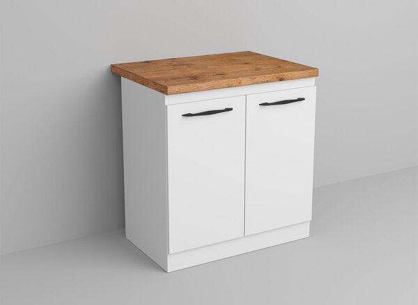 Mobila Bucatarie alba cu lemn Aroma - 16 - 280 cm