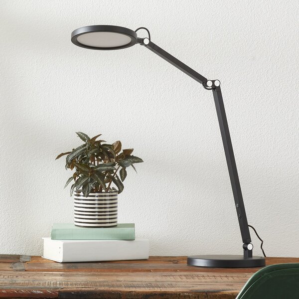 Fabas Luce Lampă LED de birou Regina cu dimmer, negru, reglabil, Negru, Studiu / Birou, Metal, Modern