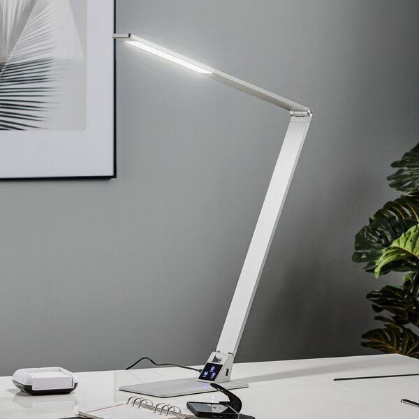 Fabas Luce Lampă LED plată de birou Wasp din aluminiu, reglabil, Metalic, Studiu / Birou, Metal, Modern