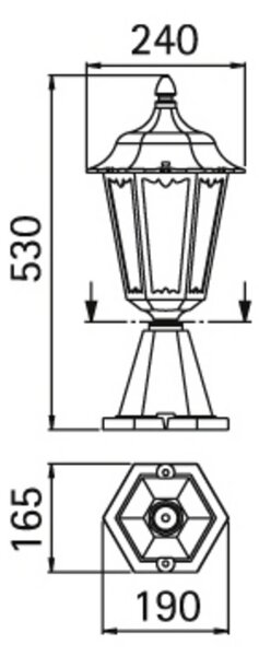 Albert Leuchten Lampă cu postament 0541, alamă maro, Maro / Rugină, Metal, Casă de țară / Rustic, Felinar