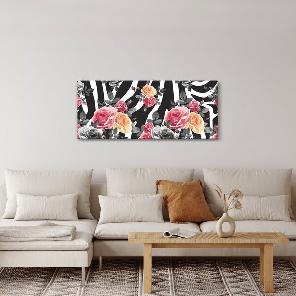 Tablou cu trandafiri înfloriți (120x50 cm)