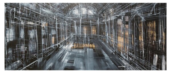 Tablou cu u interiorul clădirii vechi (120x50 cm)