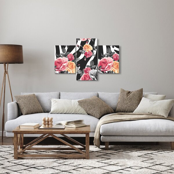 Tablou cu trandafiri înfloriți (90x60 cm)