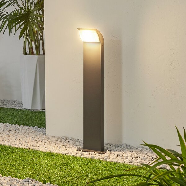 Lucande lampă cu soclu Tinna, 60 cm, antracit, IP65, Negru, Aluminiu, Modern