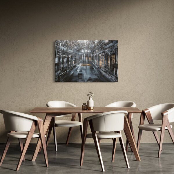 Tablou cu u interiorul clădirii vechi (90x60 cm)