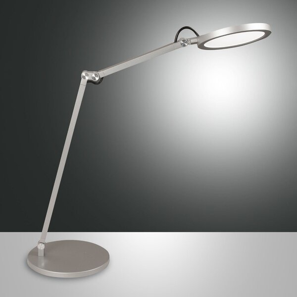 Fabas Luce Lampă LED de birou Regina cu dimmer, alu, reglabil, Metalic, Studiu / Birou, Metal, Modern