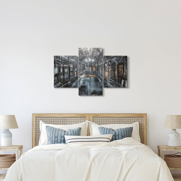 Tablou cu u interiorul clădirii vechi (90x60 cm)