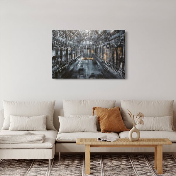 Tablou cu u interiorul clădirii vechi (90x60 cm)
