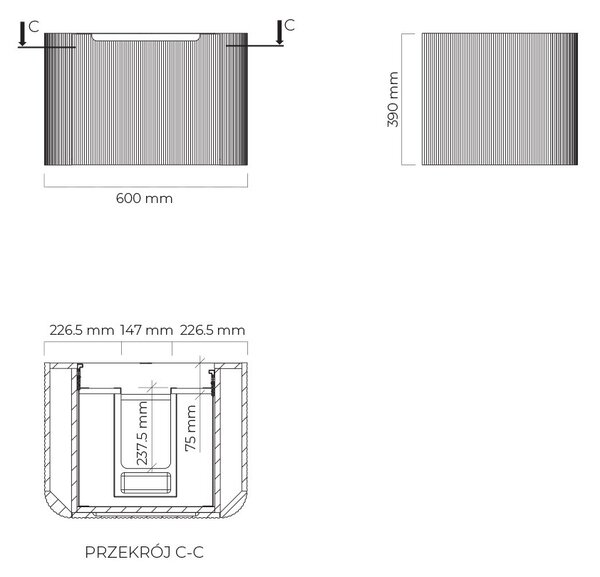 Oltens Hamnes dulap 60x46x39 cm sub chiuveta pe perete stejar 60022060