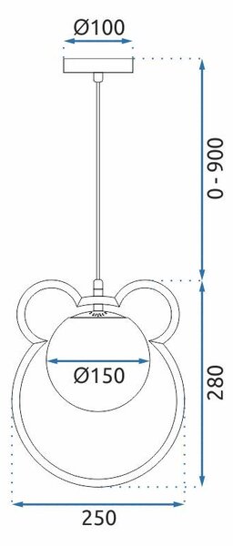 Lampă suspendată G105-1W Gold