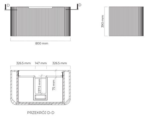 Oltens Hamnes dulap 80x46x39 cm sub chiuveta pe perete stejar 60023060