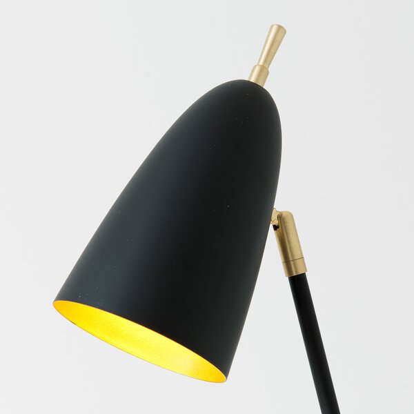 Holländer Lampă de masă Obelisco, abajur înclinabil, negru, Negru, Camera de zi / sufragerie, Metal, Modern