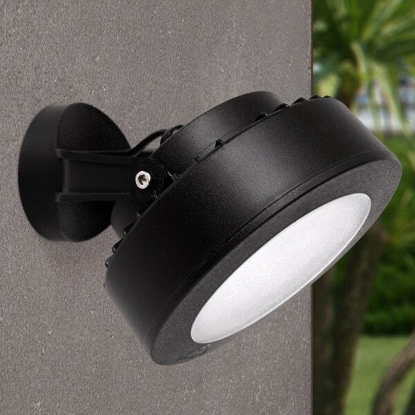 Fumagalli Proiector de atașare Tommy rotund, flux 10W CCT, Negru, Plastic, Modern, Spot de perete