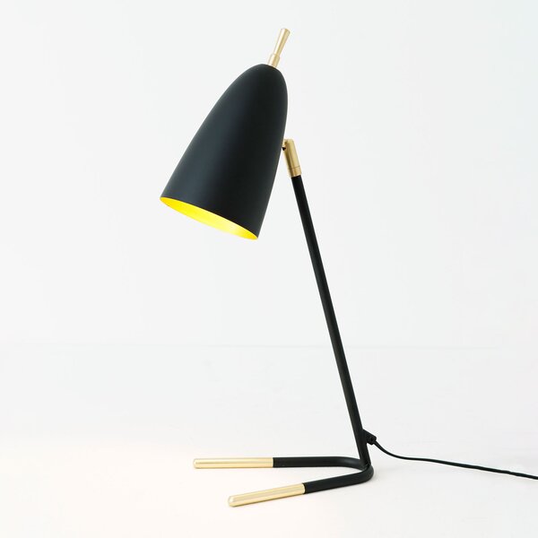 Holländer Lampă de masă Obelisco, abajur înclinabil, negru, Negru, Camera de zi / sufragerie, Metal, Modern