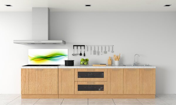 Panou sticlă decorativa bucătărie valuri abstracte