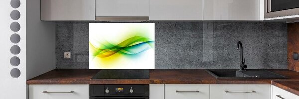 Panou sticlă decorativa bucătărie valuri abstracte