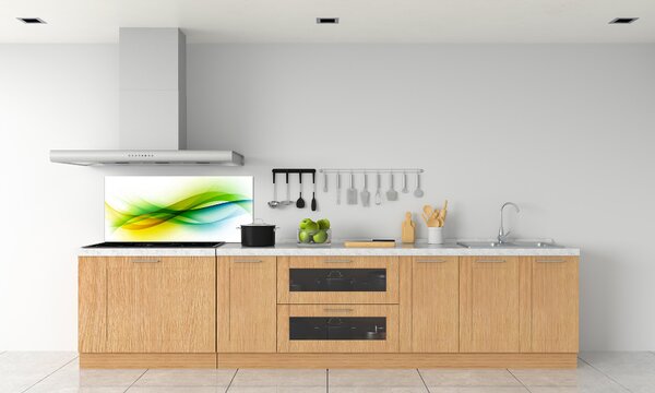 Panou sticlă decorativa bucătărie valuri abstracte