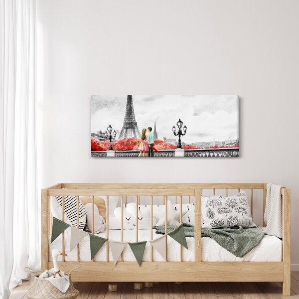 Tablou îndrăgostiții în Paris (120x50 cm)