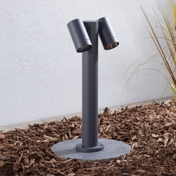 PRIOS Prios Tulimar lampă cu soclu, 45 cm, antracit, 2 becuri, aluminiu, reglabil, Negru, Metal, Modern
