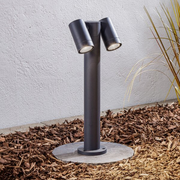 PRIOS Prios Tulimar lampă cu soclu, 45 cm, antracit, 2 becuri, aluminiu, reglabil, Negru, Metal, Modern