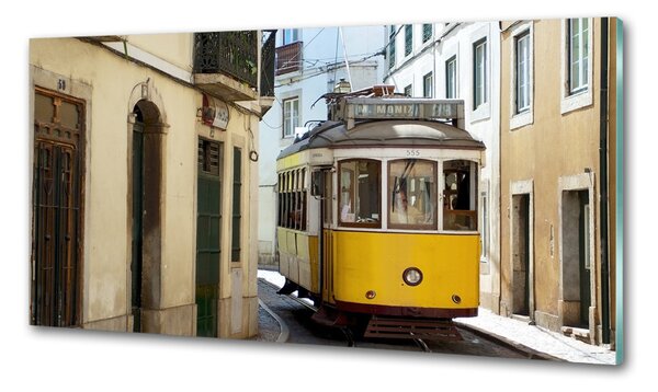 Panou sticlă decorativa bucătărie Stația de tramvai Lisabona