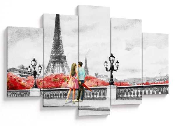 Tablou îndrăgostiții în Paris (150x105 cm)